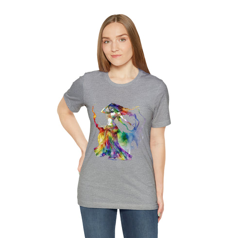 Rainbow Belly Dancer in Motion - Short Sleeve Tee